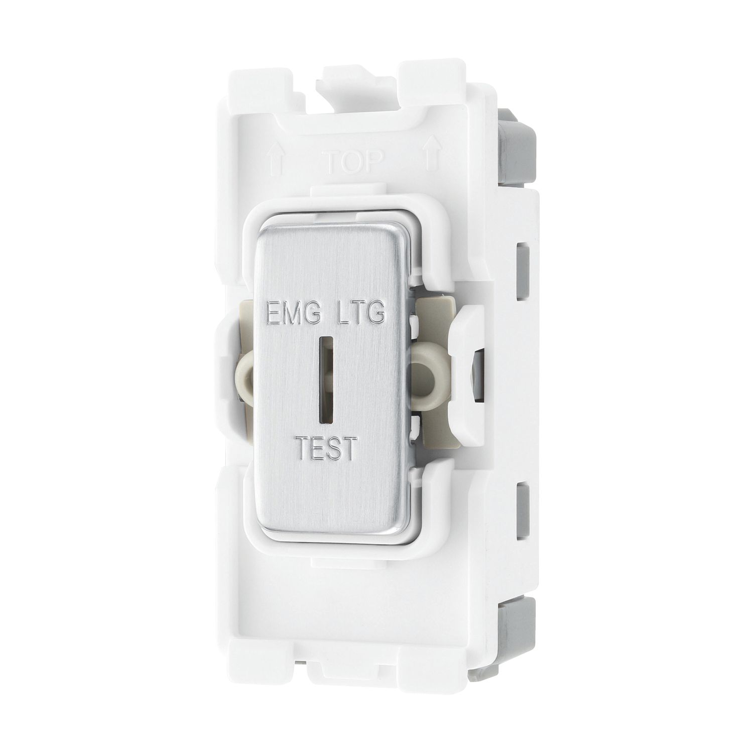 British General Nexus Metal Grid 20A Grid SP Emergency Lighting Test Key Switch Brushed Steel (996RF)