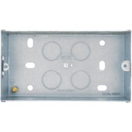 British General  2-Gang Galvanised Steel  Back Box 47mm
