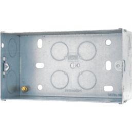 British General  2-Gang Galvanised Steel  Back Box 47mm