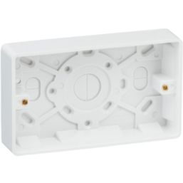 Knightsbridge  2-Gang Surface Pattress  Box 25mm 5 Pack