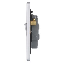 Schneider Electric Ultimate Low Profile 10A 1-Gang 3-Pole Fan Isolator Switch Brushed Chrome  with Black Inserts