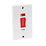 Crabtree Capital 50A 2-Gang DP Cooker Switch White with Neon