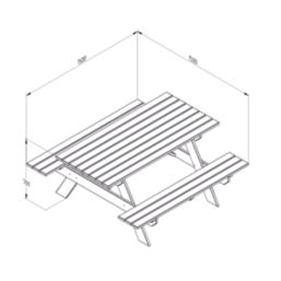 Forest Small Rectangular Garden Picnic Table 1500mm x 1500mm x 700mm