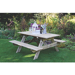 Forest Small Rectangular Garden Picnic Table 1500mm x 1500mm x 700mm