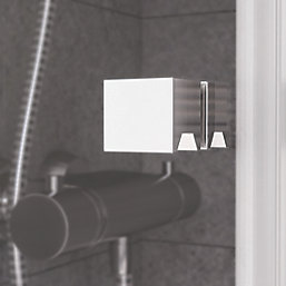 Aqualux Edge 8 Semi-Frameless Square Bi-Fold Shower Door Polished Silver 800mm x 2000mm