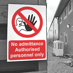 "No Admittance Authorised Personnel Only" Sign 210mm x 148mm