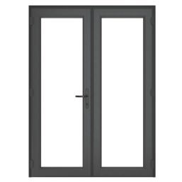 Crystal  Anthracite Grey Double-Glazed uPVC French Door Set 2090mm x 1590mm
