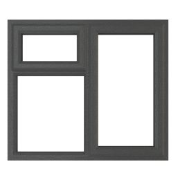 Crystal  Right-Hand & Top Opening Clear Double-Glazed Casement Anthracite Grey uPVC Window 1190mm x 965mm
