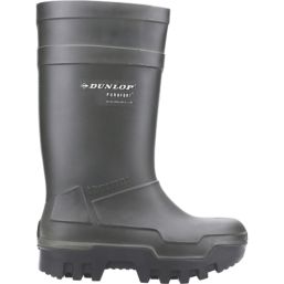 Dunlop Purofort Thermo+   Safety Wellies Green Size 10