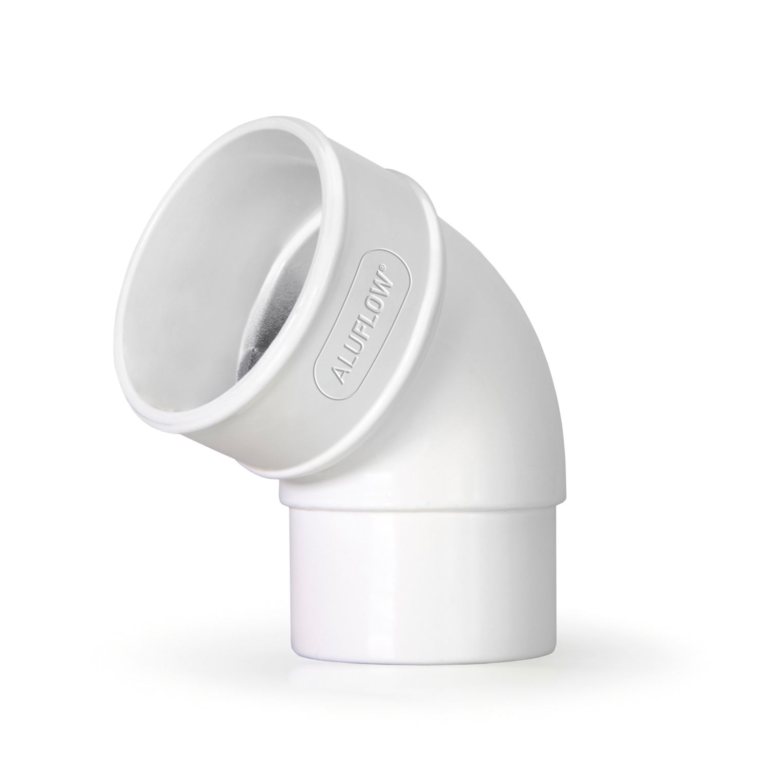 Aluflow 112° Round Offset Downpipe Bend White 68mm (997KA)