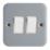 Contactum  10AX 2-Gang 2-Way Metal Clad Light Switch with White Inserts