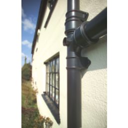 FloPlast  Push-Fit Plain-End Pipes Cast Iron Effect 110mm x 1.8m 2 Pack