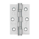 Smith & Locke  Satin Stainless Steel Grade 7 Fire Rated Ball Bearing Hinges 76x51mm 2 Pack