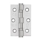 Smith & Locke  Satin Stainless Steel Grade 7 Fire Rated Ball Bearing Hinges 76mm x 51mm 2 Pack