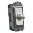 Knightsbridge  20AX Grid Intermediate Toggle Switch Brushed Chrome