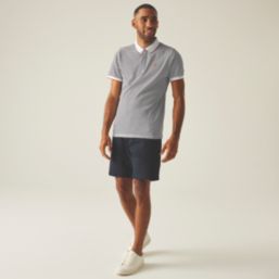 Regatta Tiver Polo Shirt White / Navy Stripe 3X Large 53.5" Chest
