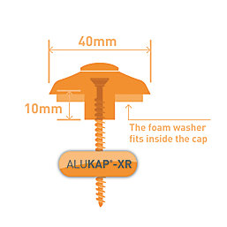 ALUKAP-XR  Polycarbonate Fixings White 55mm x 40mm 50 Pack