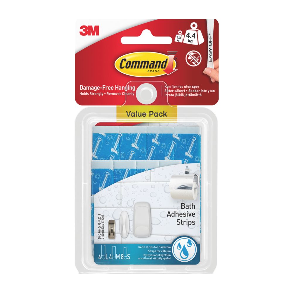 Command Medium Refill Adhesive Strips, Damage Free Hanging Wall Adhesive  Strips for Medium Indoor Wall Hooks, No Tools Removable Adhesive Strips for