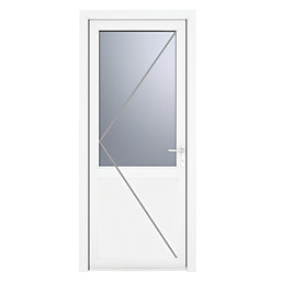 Crystal  1-Panel 1-Obscure Light LH White uPVC Back Door 2090mm x 920mm