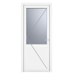 Crystal  1-Panel 1-Obscure Light Left-Handed White uPVC Back Door 2090mm x 920mm