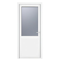 Crystal  1-Panel 1-Obscure Light LH White uPVC Back Door 2090mm x 920mm