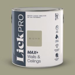 LickPro Max+ 2.5Ltr Green BS 12 B 21 Matt Emulsion  Paint