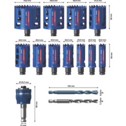 Bosch Expert 11-Saw Multi-Material Holesaw Set