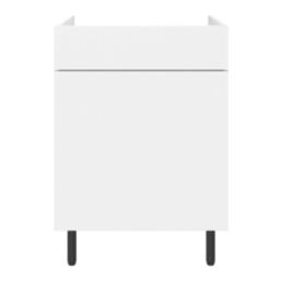 Pragma  1-Door 1-Drawer Matt White 600mm x 590mm x 860mm Flat Packed Kitchen Base Unit