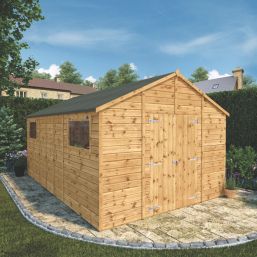 Mercia Modular 10' x 15' 6" (Nominal) Apex Shiplap T&G Timber Workshop