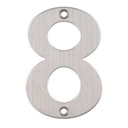 Eclipse Door Numeral 8 Satin Stainless Steel 102mm