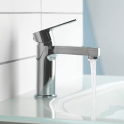 Aqualisa Central Chrome 137mm Standard Lever Mono Basin Pillar Tap  With Clicker Waste