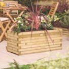 Rowlinson Heritage Rectangular Planter Natural 40cm x 94.5cm x 37cm