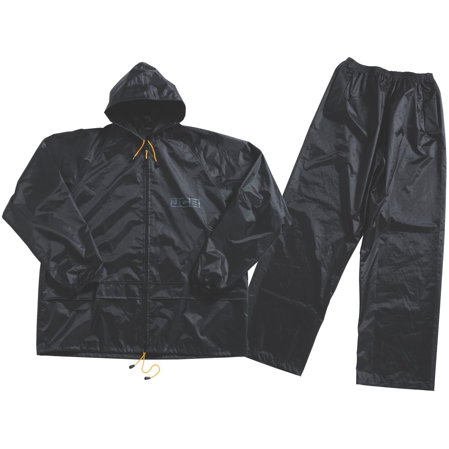 JCB Essential 100% Waterproof Rain Suit Black Large 44-46" Chest (999FK)