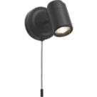 Knightsbridge  Round 1-Light Single GU10 Wall Spotlight Matt Black