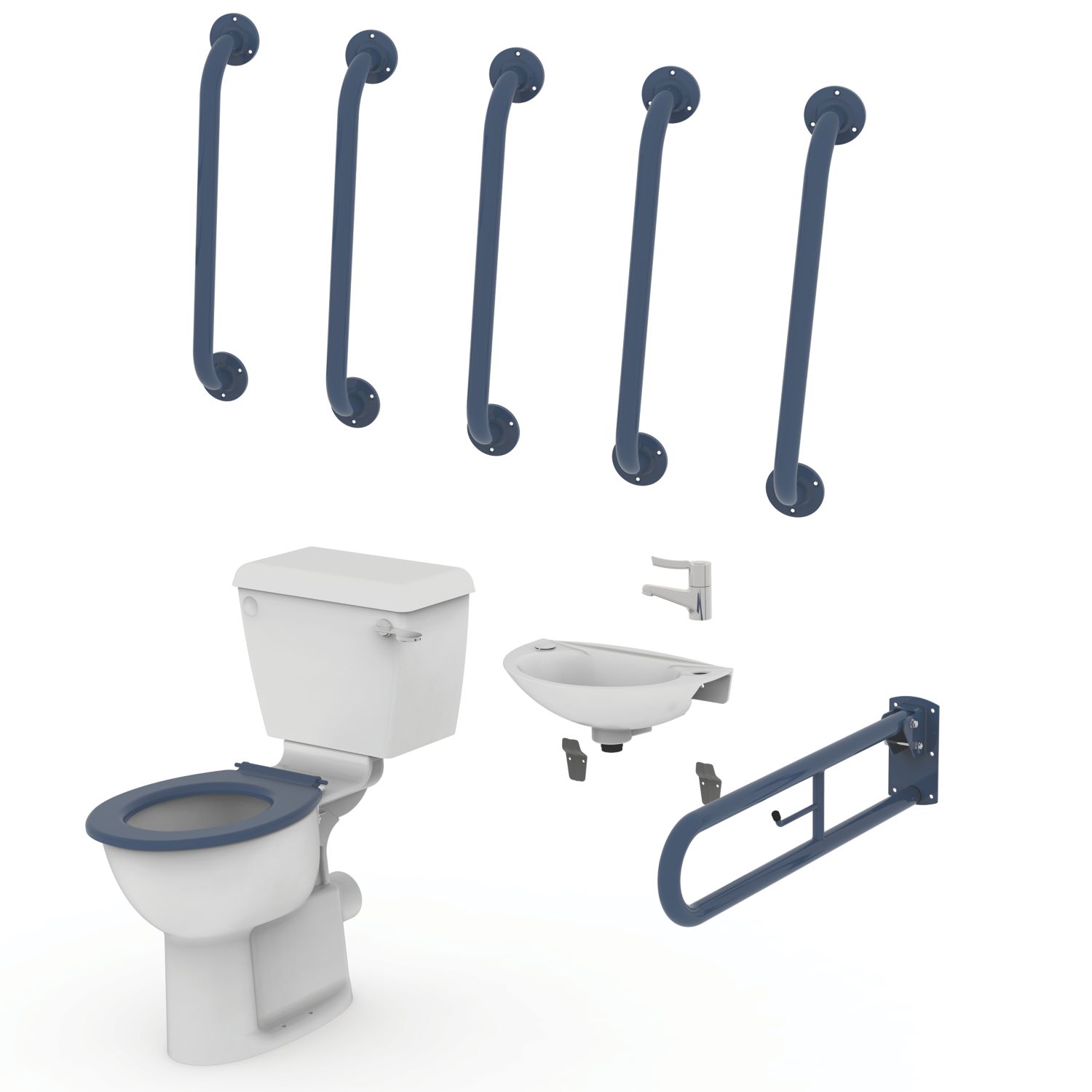 Nymas Doc M Close-Coupled Toilet Pack Dark Blue 13 Piece Set (999JM)