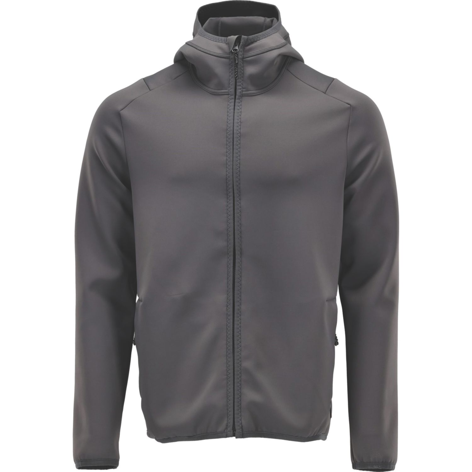 Mascot Customized Front Zip Fleece Hoodie Grey 2X Large 45.5" Chest (999KC)