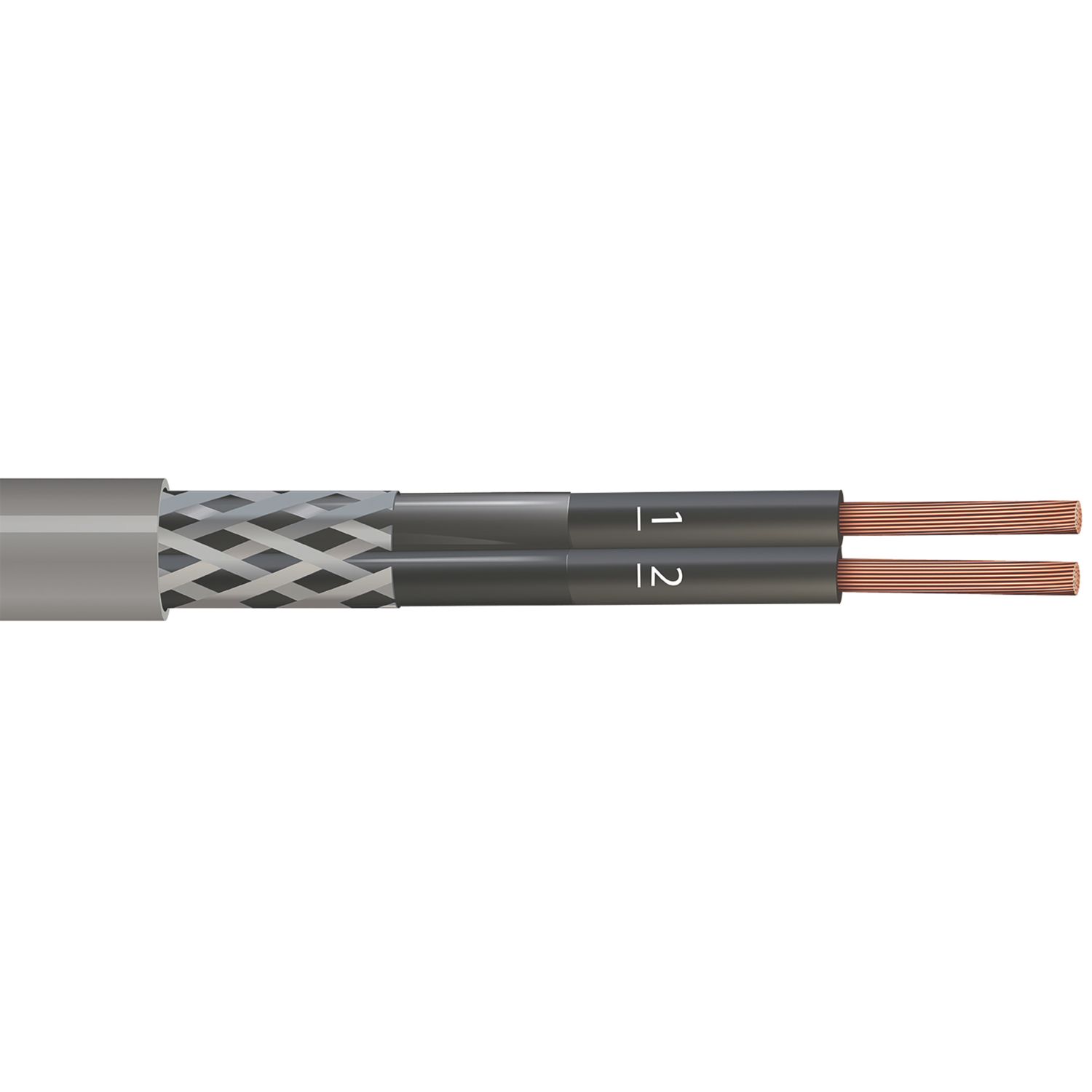 Time 2-Core CY Grey 0.75mm² Screened Control Cable 1m Coil (999PY)
