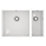 ETAL Comite 1.5 Bowl Composite Kitchen Sink Gloss White Left-Hand 670mm x 440mm