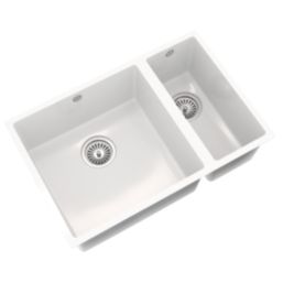 ETAL Comite 1.5 Bowl Composite Kitchen Sink Gloss White Left-Handed 670mm x 440mm