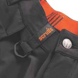 Scruffs Tech Holster Stretch Work Trousers Black 30" W 32" L
