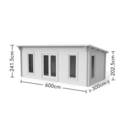 Forest Arley 19' 6" x 10' (Nominal) Pent Timber Log Cabin