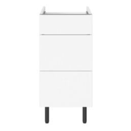 Pragma  3-Drawer Matt White 400mm x 590mm x 860mm Flat Packed Kitchen Base Unit