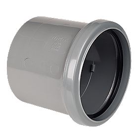 FloPlast  Push-Fit\/Solvent Weld Single Socket Pipe Coupler Grey 110mm