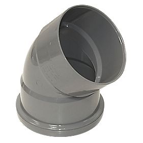 FloPlast  Push-Fit\/Solvent Weld 135\u00B0 Double Socket Top Offset Bend Grey 110mm