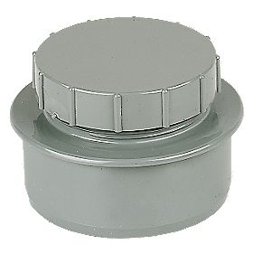 FloPlast  Push-Fit Screw-On End Cap Grey 110mm
