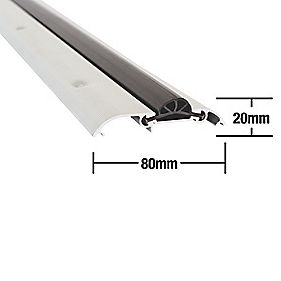 Compression Threshold Weather Door Rubber Draught Excluder Seal Pram-Silver 