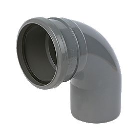 FloPlast  Push-Fit 92.5\u00B0 Single Socket Bend Grey 110mm