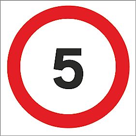 5mph Speed Limit Non-Reflective Stanchion Sign 450 x 450mm