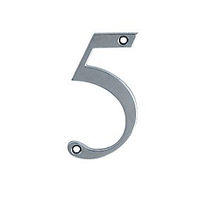 Fab & Fix Door Numeral 5 Polished Chrome 80mm