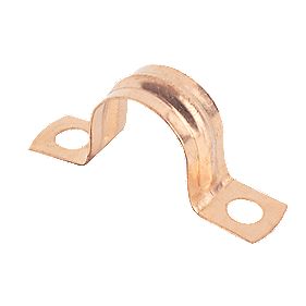 15mm Pipe Clips Copper 10 Pack